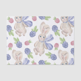 Fairytale Bunny Rabbit with Florals Pattern Tissue Paper