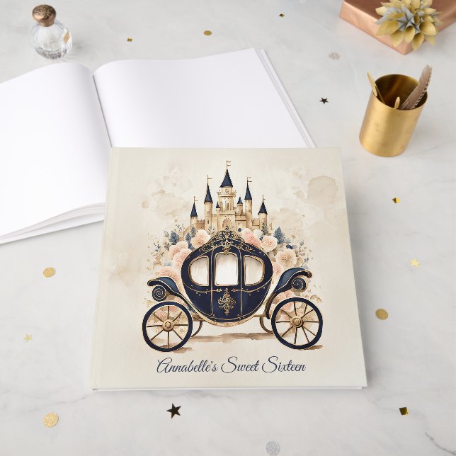 Fairytale Carriage and Castle Guest Book (Front Open)
