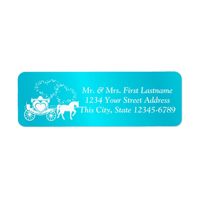 Fairytale Carriage and Hearts Turquoise (Front)