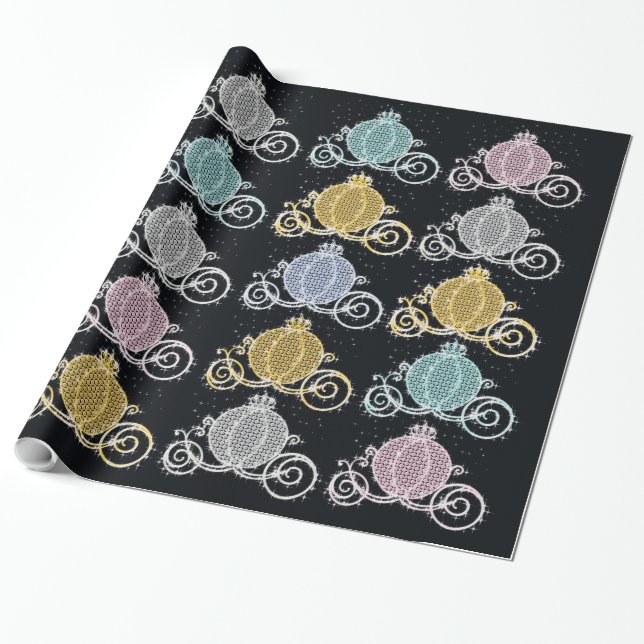 Fairytale Carriage Wrapping Paper (Unrolled)
