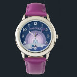 Fairytale Castle and Unicorn Personalised Watch<br><div class="desc">Fairytale landscape with castle and unicorn personalised girl's watch.</div>