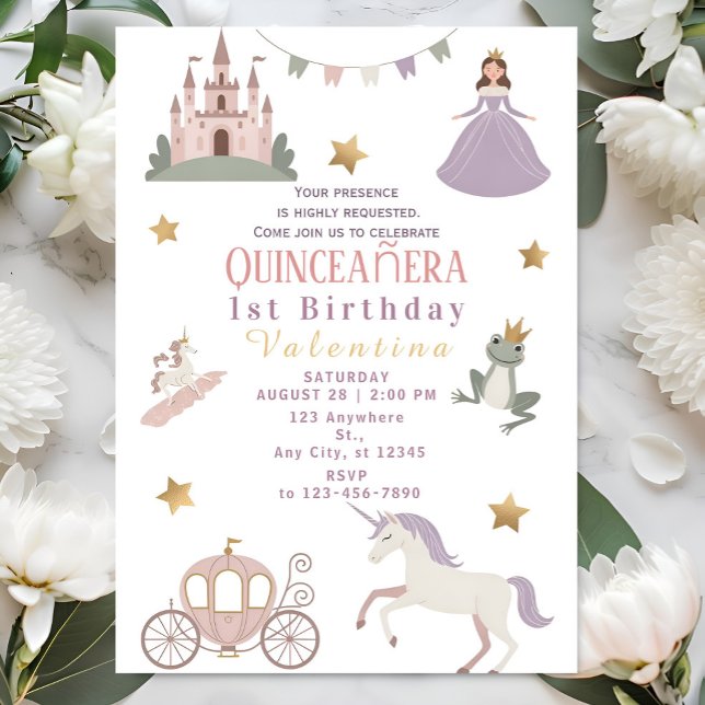 Fairytale Castle Baby Girl Birthday Party Invitation (Creator Uploaded)