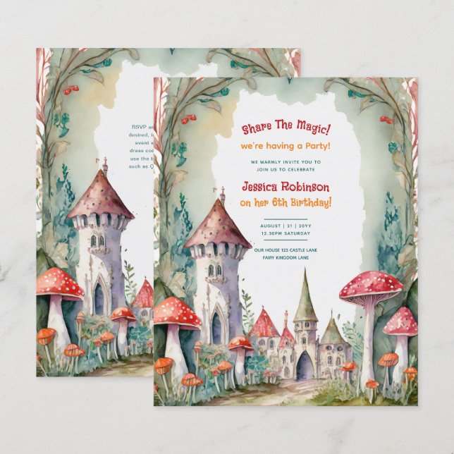 Fairytale Castle Fairycore Princess Birthday Girl (Front/Back)