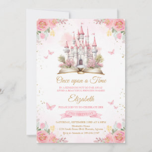 Fairytale Castle Once Upon Time Princess Birthday Invitation