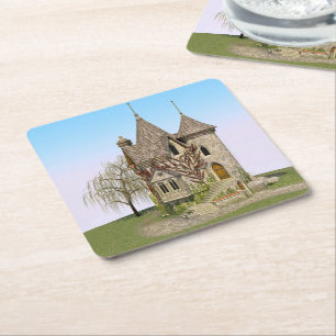 Fairytale Castle Perfect Birthday and Fantasy Gift Square Paper Coaster