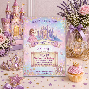 Fairytale Castle Princess 2nd Birthday Party Invitation