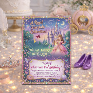 Fairytale Castle Princess 2nd Birthday Party Invitation
