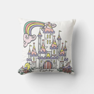 Fairytale Castle Princess Custom Name Cushion