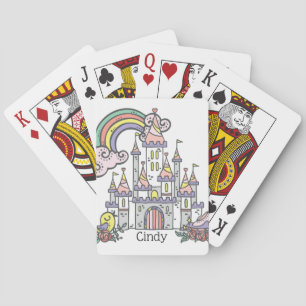 Fairytale Castle Princess Custom Name Playing Cards