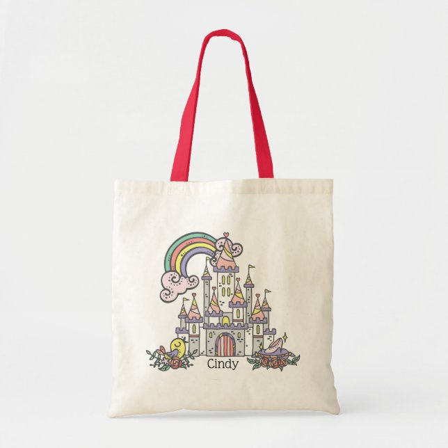 Fairytale Castle Princess Custom Name      Tote Bag (Front)