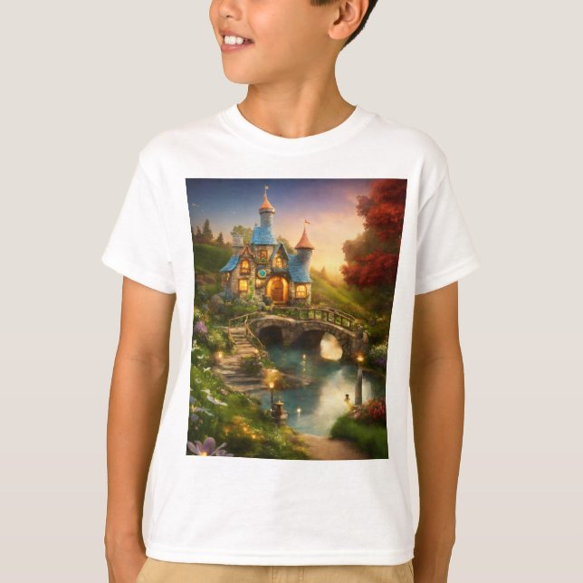 Fairytale Castle Printed Kids' T-Shirt (Front)