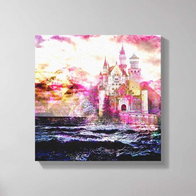 Fairytale Castle Sunrise Canvas Print (Front)
