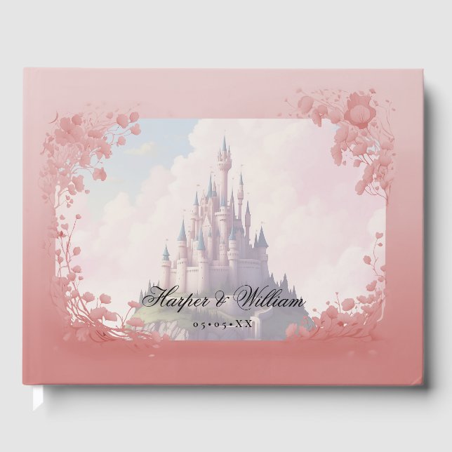 Fairytale castle wedding guest book (Front)