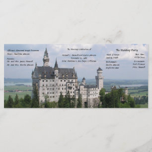 Fairytale Castle Wedding Program Programme