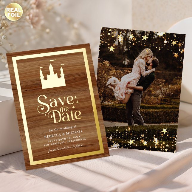 Fairytale Castle Wedding Save the Date Gold (Creator Uploaded)