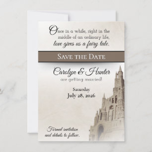 Fairytale Castle Wedding Save the Date  Invitation