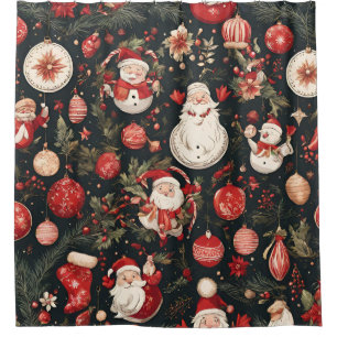 fairytale Christmas decorations, leaves, flowers Shower Curtain