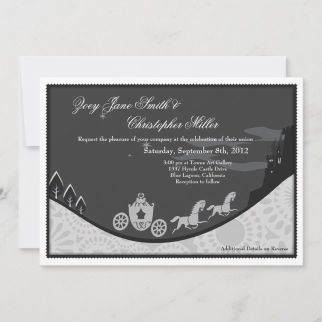 Fairytale Cinderella Theme Wedding Invite (Front)