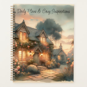 Fairytale Cottage at Sunset with Roses Planner