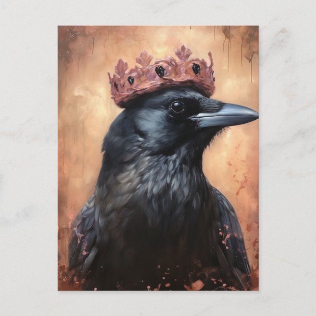Fairytale Crow in a Crown Postcard (Front)