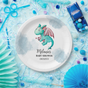 FAIRYTALE DRAGON BABY SHOWER PAPER PLATES