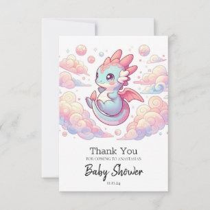 Fairytale Dragon Baby Shower Thank You Card