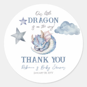 Fairytale Dreamy Dragon Baby Shower Classic Round Sticker