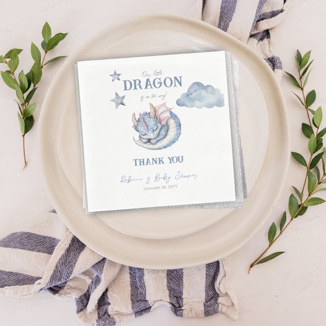 Fairytale Dreamy Dragon Baby Shower Napkin (Creator Uploaded)