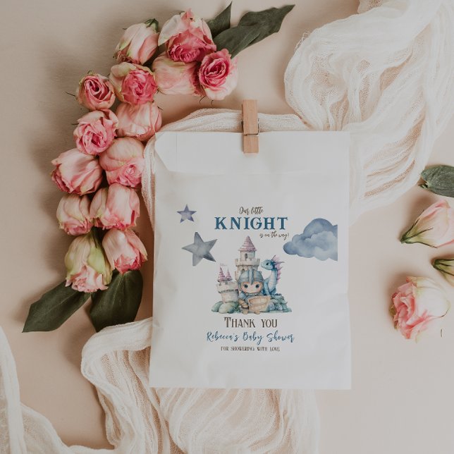 Fairytale Dreamy Dragon Blue Knight Baby Shower  Favour Bags (Creator Uploaded)