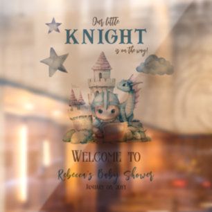 Fairytale Dreamy Dragon Knight Baby Shower Welcome Window Cling