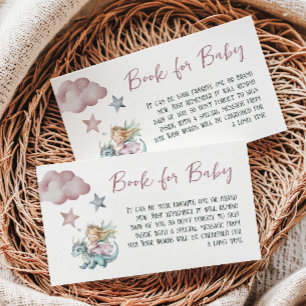 Fairytale Dreamy Dragon Pink Princess Baby Shower  Enclosure Card