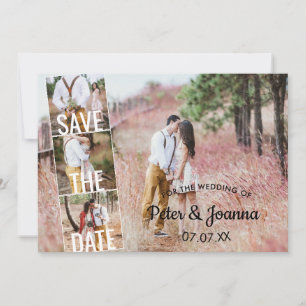 Fairytale Elegant 5 Photo Save The Date Wedding In Invitation
