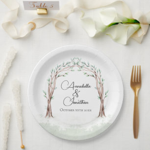 Fairytale Entrance to Forest Wedding Paper Plate