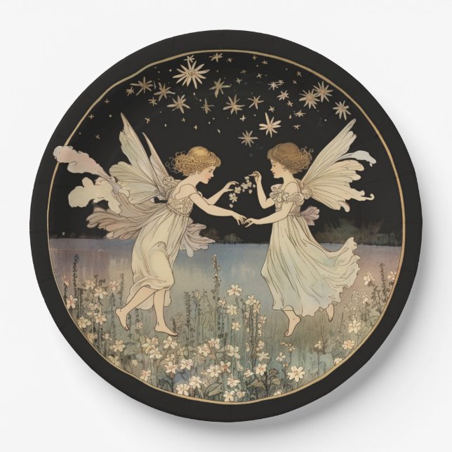 FAIRYTALE, FAIRY BIRTHDAY PARTY  PAPER PLATE (Front)