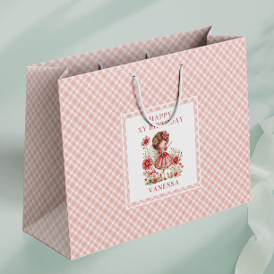 Fairytale Fairy Girl Blush Floral Birthday Gift  Large Gift Bag