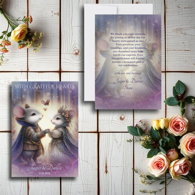 Fairytale Fantasy Whimsical Renaissance Wedding Thank You Card (Creator Uploaded)