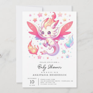 Fairytale Fiery Dragon Baby Shower Invitation