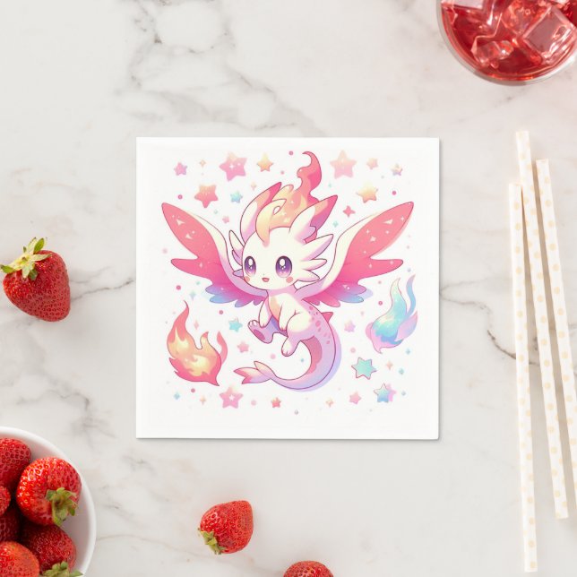 Fairytale Fiery Dragon Baby Shower Napkin (Insitu)