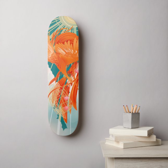 Fairytale Firebird Golden Cage Illustration Skateboard (Wall Art)
