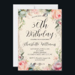 Fairytale Floral 30th Birthday Invitation<br><div class="desc">Fairytale floral 30th birthday invitation with a sweet flower frame for women. Custom template you can personalise with your party or celebration details.</div>