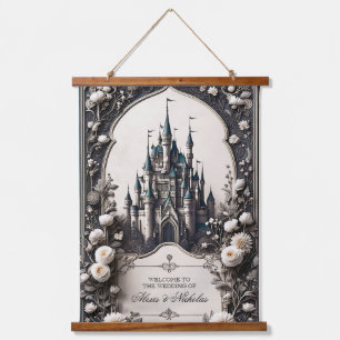 Fairytale Floral Castle Hanging Tapestry