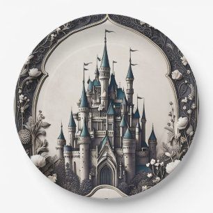 Fairytale Floral Castle Paper Plate