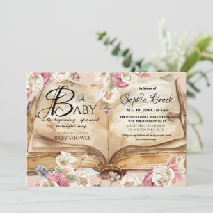  Fairytale Flowers Book Story Baby Shower Invitation