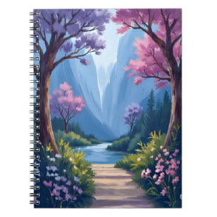 Fairytale Forest Magical Floral Nature Landscape Notebook