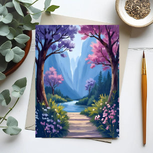 Fairytale Forest Magical Floral Nature Landscape Postcard