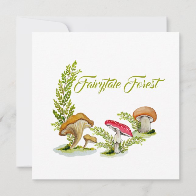 Fairytale forest watercolor set of mushrooms (Front)