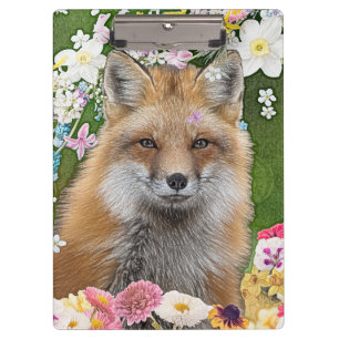 Fairytale Fox in Field of Flowers Clipboard