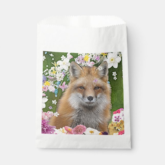Fairytale Fox in Field of Flowers Favour Bags (Front)