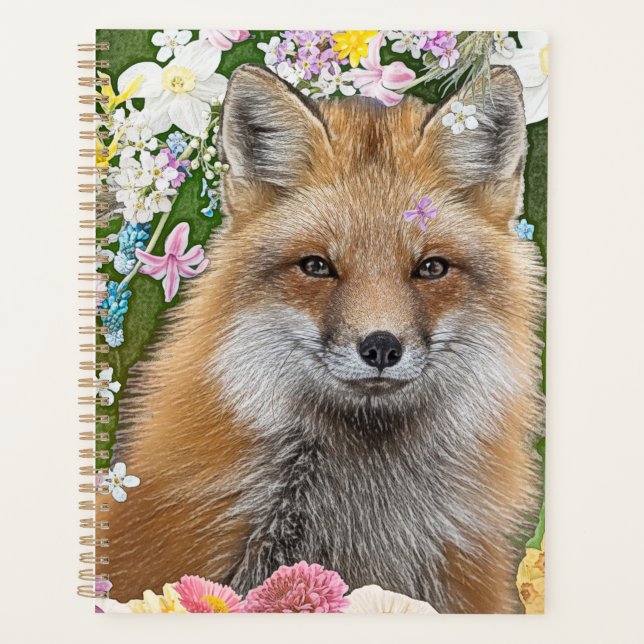 Fairytale Fox in Field of Flowers Planner (Front)