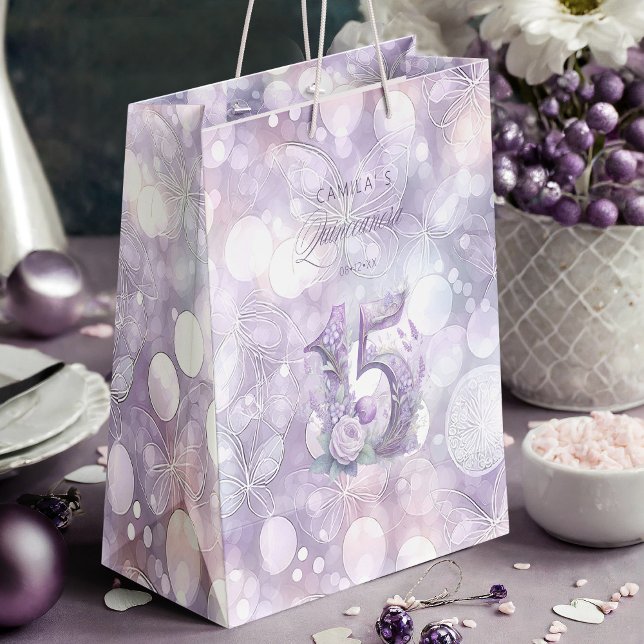 Fairytale Garden Quinceanera Lavender/Lilac ID1030 Medium Gift Bag (Creator Uploaded)